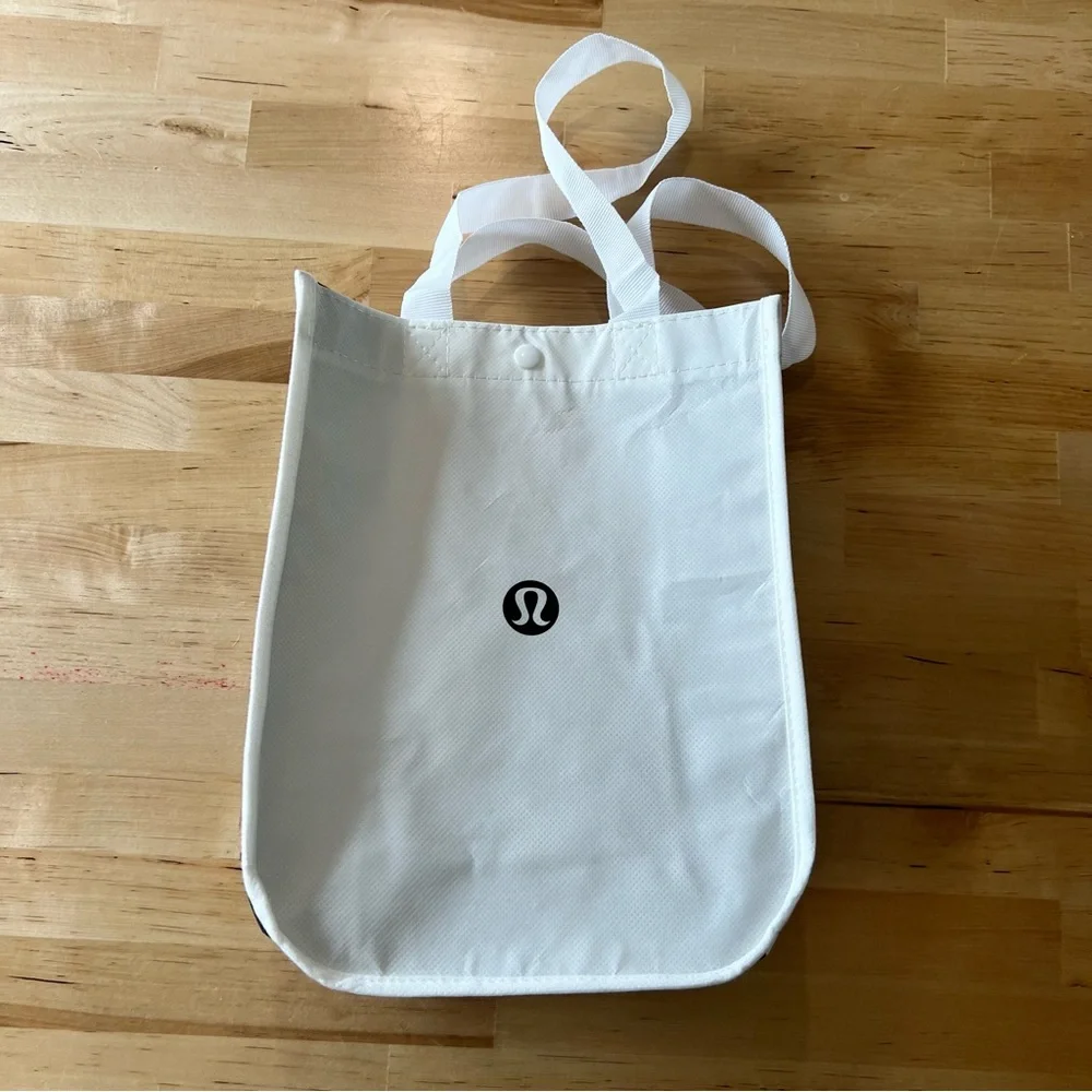 lululemon white tote bag lululemon New White Shopping Lunch Gym Tote Bag Yoga Dance Tennis Golf Gym Beach Skate